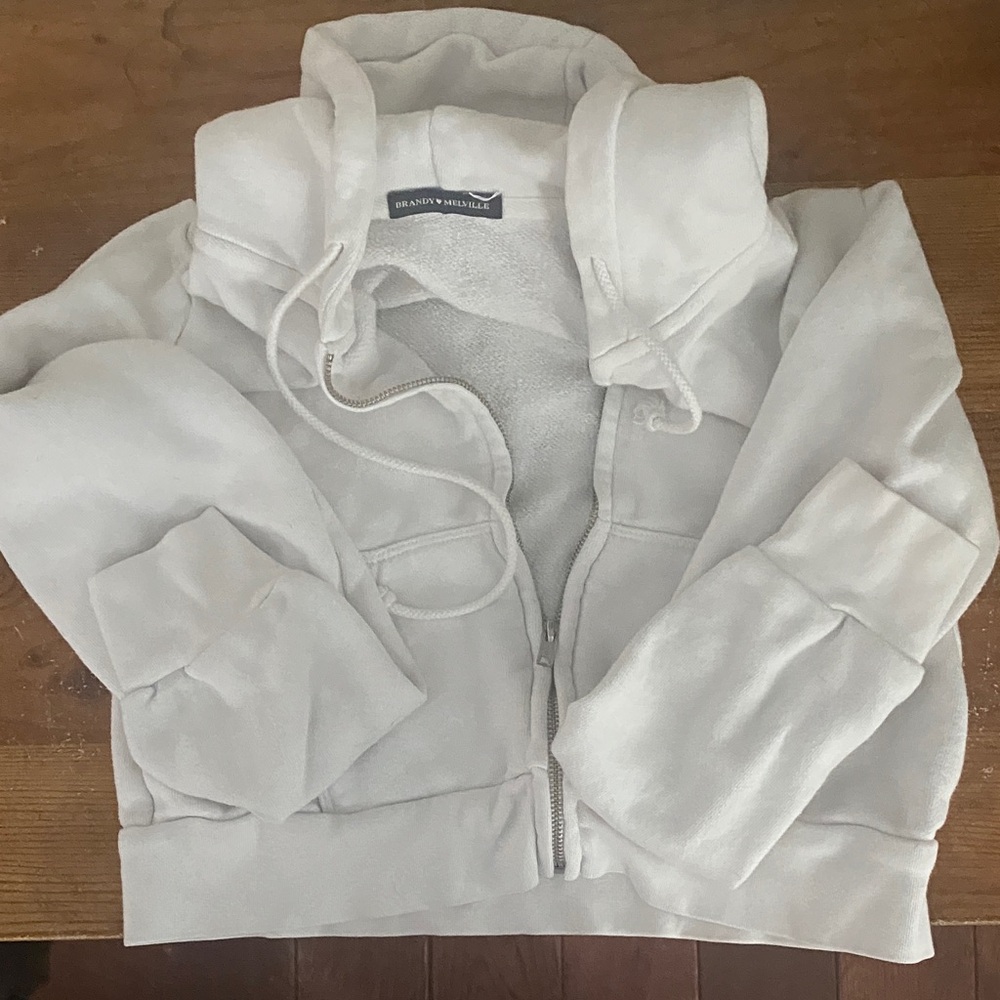 Brandy Melville white cropped sweatshirt